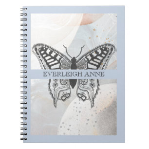 Caderno Espiral Butterfly Abstract Watercolor Personalized