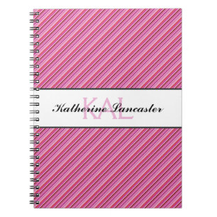 Caderno Espiral Butterfly Love Stripes Vermelhas Rosa Personaliz