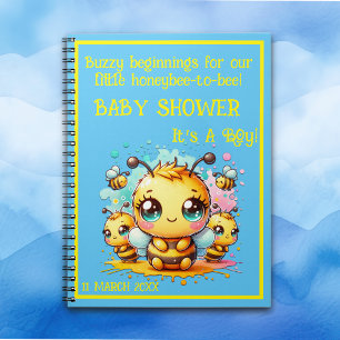 Caderno Espiral Buzzy começa Chá de fraldas de abelha a abelha  