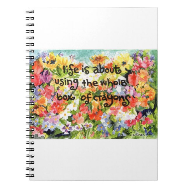 Caderno Espiral c. 46 aquarela de flores e inspiração vital (Frente)