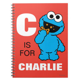 Caderno Espiral C é para Cookie Monster | Adicione seu nome