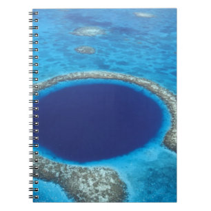 Caderno Espiral CA, Belize. Vista aérea do Buraco Azul (diâmetro
