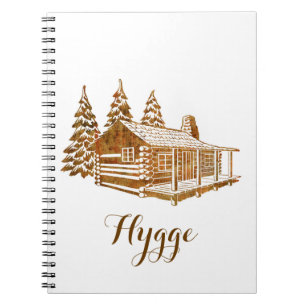 Caderno Espiral Cabana rústica de madeira Cosy - Hygge ou seu