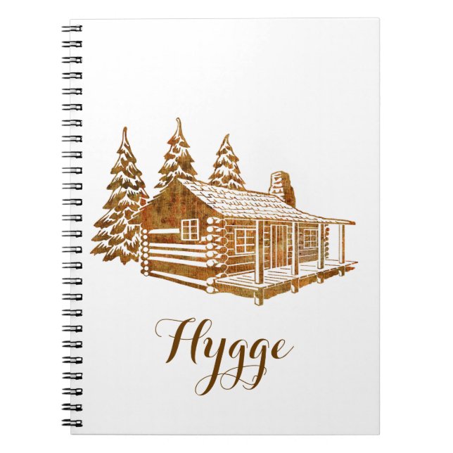 Caderno Espiral Cabana rústica de madeira Cosy - Hygge ou seu (Frente)