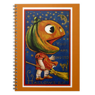 Caderno Espiral Cabeça de Abóbora Vintage