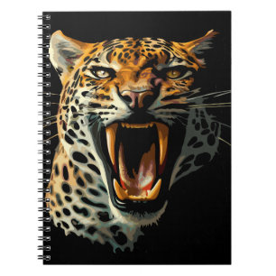 Caderno Espiral Cabeça de ataque com picos-leopardo