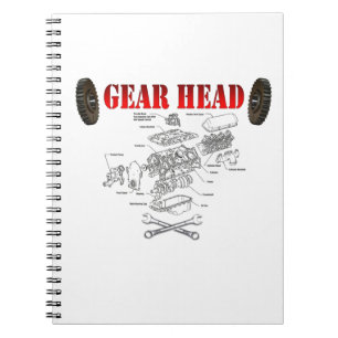 CADERNO ESPIRAL CABEÇA DE ENGRENAGEM