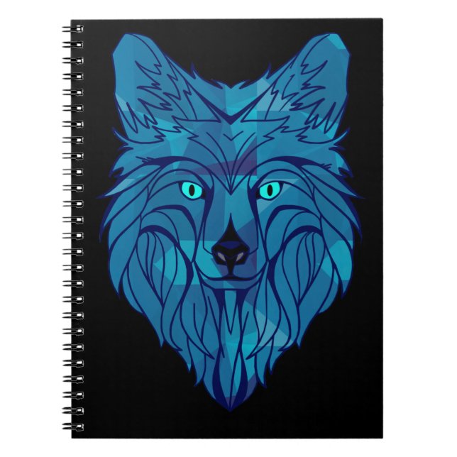 Caderno Espiral Cabeça de Lobo Polar Azul (Frente)