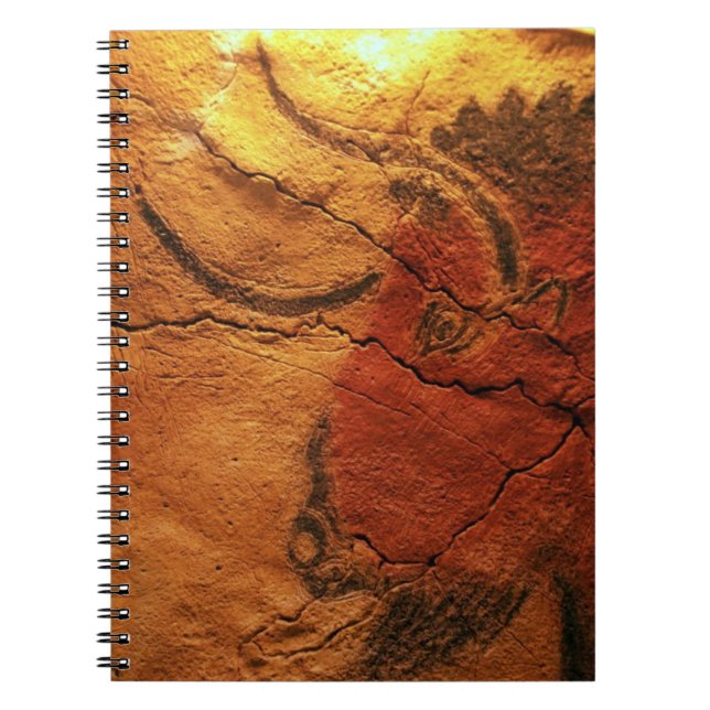 Caderno Espiral Cabeça de uma caverna de Altamira do bisonte (Frente)