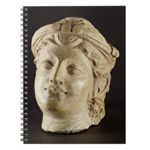 Caderno Espiral Cabeça do estuque, Gandhara, ANÚNCIO do século 