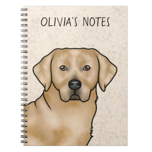 Caderno Espiral Cabeça e Nome do Cão Labrador Retriever Amarelo