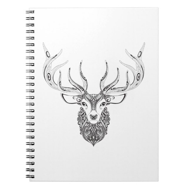 Caderno Espiral Cabeça Horned inspirada dos cervos (Frente)