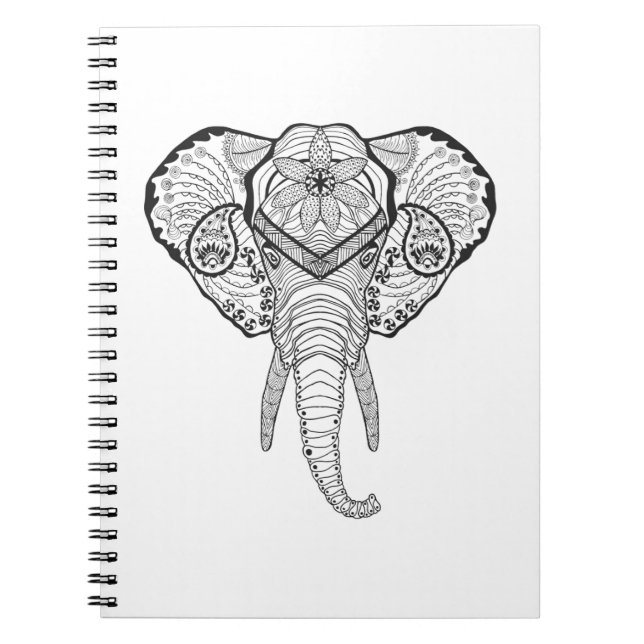 Caderno Espiral Cabeça inspirada do elefante (Frente)