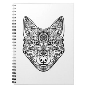 Caderno Espiral Cabeça inspirada do lobo