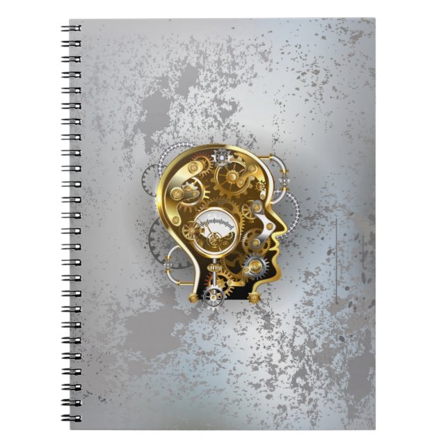 Caderno Espiral Cabeça Steampunk com Manômetro (Frente)