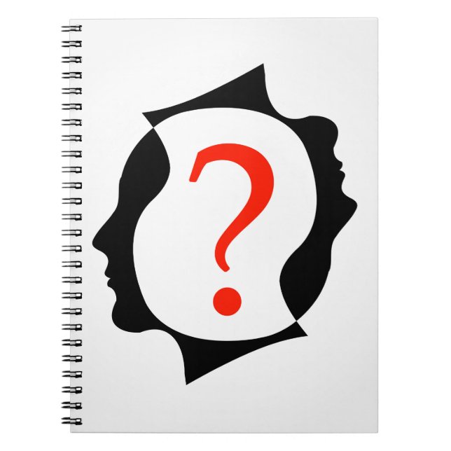 Caderno Espiral cabeças com um ponto de interrogação (Frente)