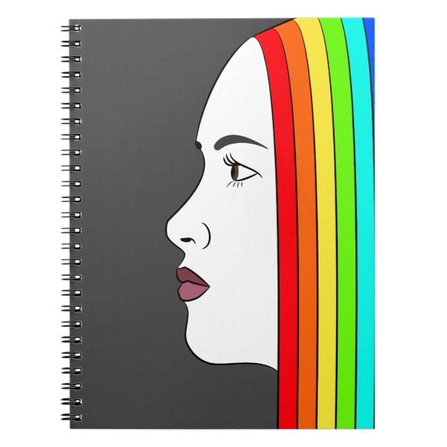 Caderno Espiral Cabelo arco-íris (Frente)