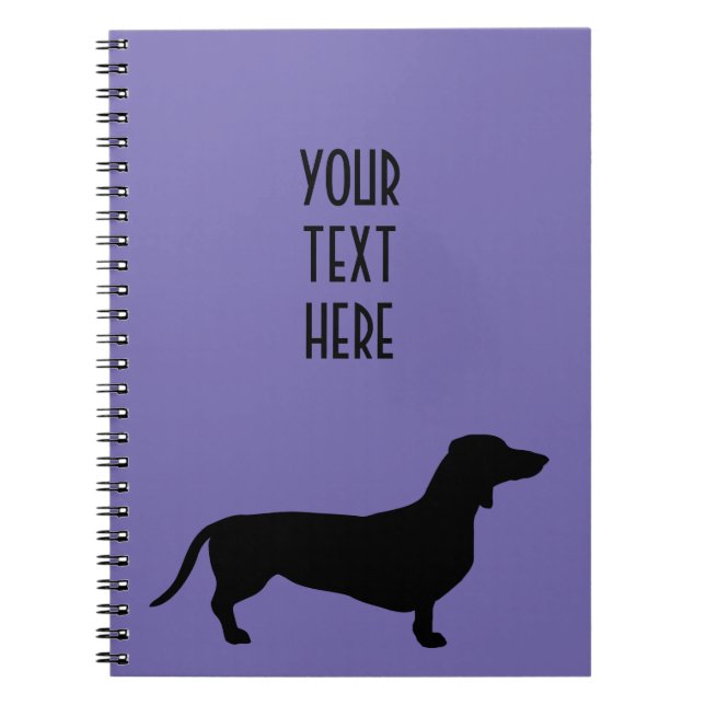 Caderno Espiral Cabelo Curto Dachshund - Silhouette 1 (Frente)