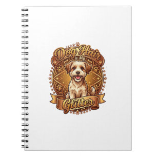 Caderno Espiral Cabelo De Cachorro É Fita Dourada Fofa Brilhante_1