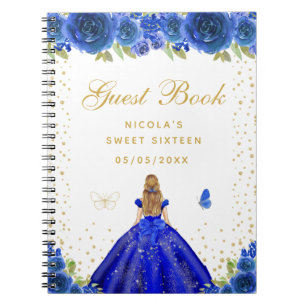 Caderno Espiral Cabelo Loiro Princesa Floral Azul Doce Dezesseis