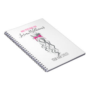 Caderno Espiral Cabelo ondulado longo com uma marcagem com ferro