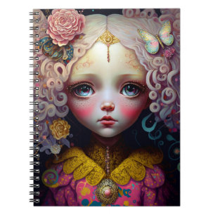 Caderno Espiral Cabelo Rosa Bonito Menina Bonita