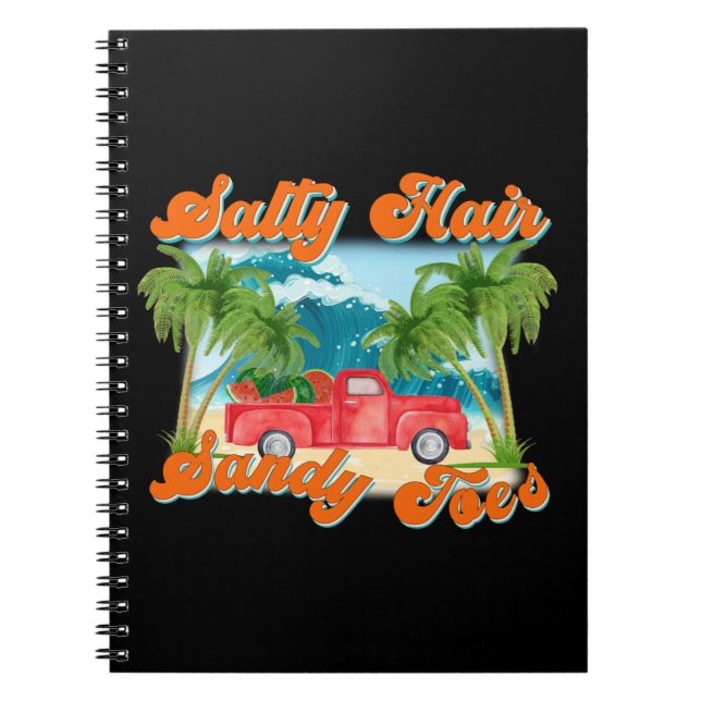 Caderno Espiral Cabelo Sandy Toes | Ilha Tropical (Frente)