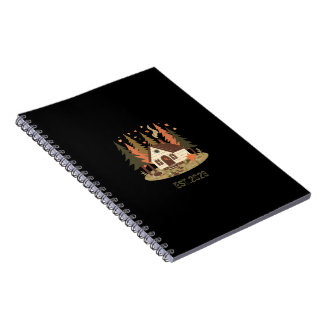 Caderno Espiral Cabine Aconchegante de Floresta Outono e Inverno P