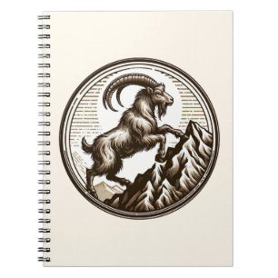 Caderno Espiral Cabra Montês Capricórnio Aniversário Zodíaco