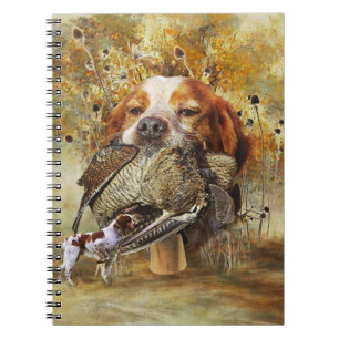 Caderno Espiral Caça de pau com Brittany Spaniel