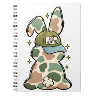 Caderno Espiral Caça-Ovos de Páscoa Fofo Coelho – Camuflagem Diver