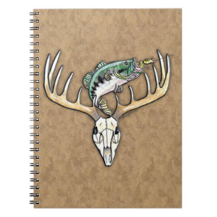 Caderno Espiral Caça Pesca Rapa Crânio Cervo Galhadas