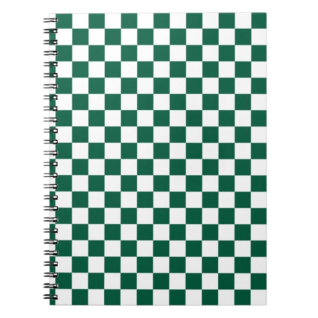 Caderno Espiral Caça Verde e Xadrez Branco (Frente)