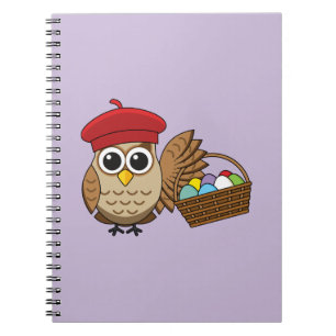 Caderno Espiral Caçada de Ovo da Páscoa Funny Owl