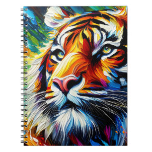 Caderno Espiral Caçador de Espectro – Retrato de Tigre Vibrante