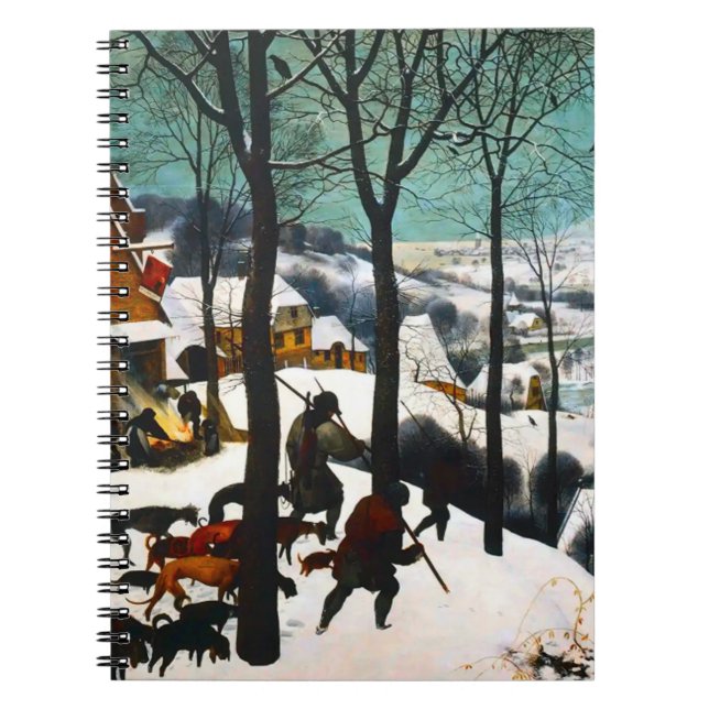 Caderno Espiral Caçadores na Paisagem da Neve Pieter Bruegel (Frente)