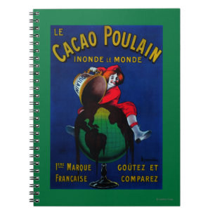 Caderno Espiral Cacao Poulain Vintage Poster Europe