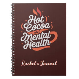 Caderno Espiral Cacau quente e saúde mental personalizados