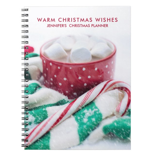 Caderno Espiral Cacau quente, marshmallows e doces, Natal (Frente)