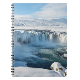 Caderno Espiral Cachoeira Godafoss Paisagem