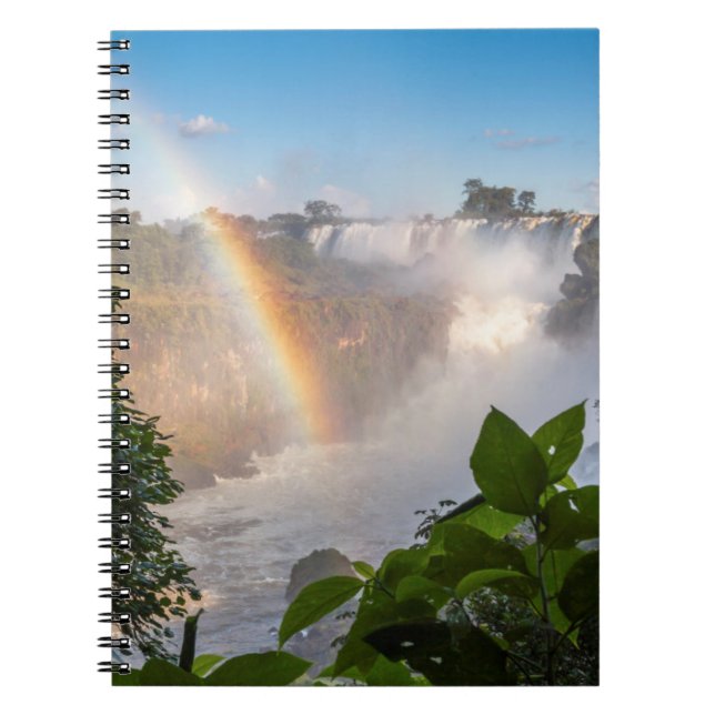 Caderno Espiral Cachoeiras de Iguazú com arco-íris, Argentina (Frente)