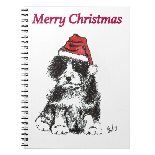 Caderno Espiral cachorrinho de Natal (Frente)