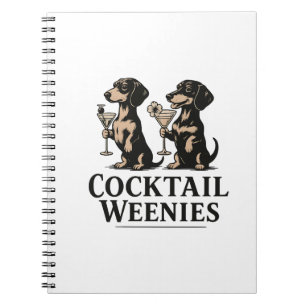 Caderno Espiral Cachorrinhos de Dachshund Engraçados para Cocktail