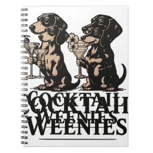 Caderno Espiral Cachorrinhos de Dachshund Engraçados para Cocktail