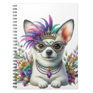 CADERNO ESPIRAL CACHORRO ADORÁVEL DE BOMBA DE FLUFFY VESTIDO PARA