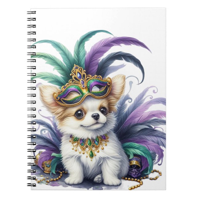 CADERNO ESPIRAL CACHORRO ADORÁVEL DE BOMBA DE FLUFFY VESTIDO PARA  (Frente)