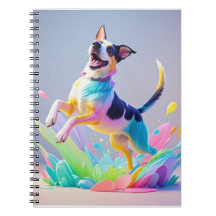 Caderno Espiral Cachorro alegre e alegre e divertido, salgado