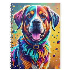 Caderno Espiral Cachorro alegre e alegre e divertido, salgado