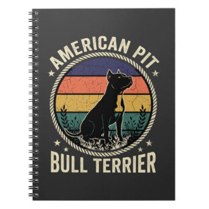 Caderno Espiral Cachorro American Pit Bull Terrier Pôr do Sol Vint