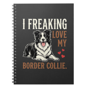Caderno Espiral Cachorro Amor Border Collie Engraçado